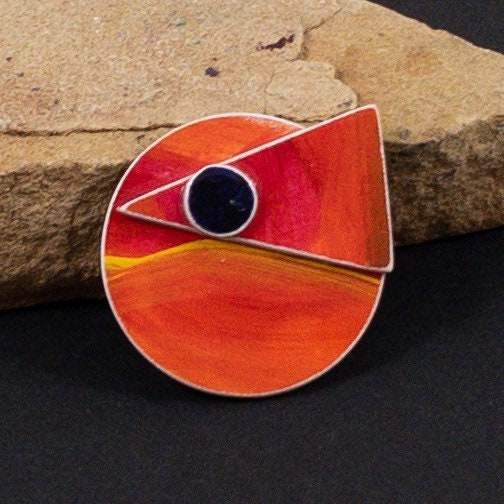 Abstract Multilayered Rainbow Pride Lapel Pin with Magnetic Back, Gay Pride Jewelry, LGBTQ+, Original Art, Recycled Paper, Handmade Jewelry
