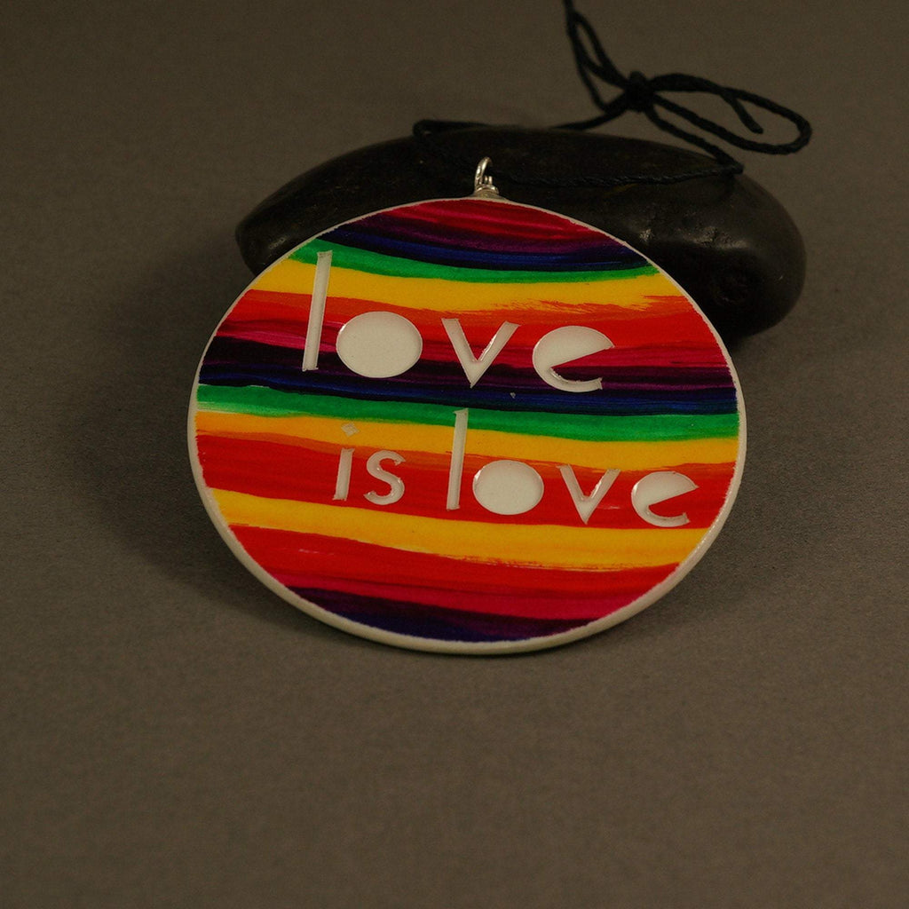 Rainbow "Love is Love" Holiday Ornament, LGBTQ Tree Decoration, Gay Pride