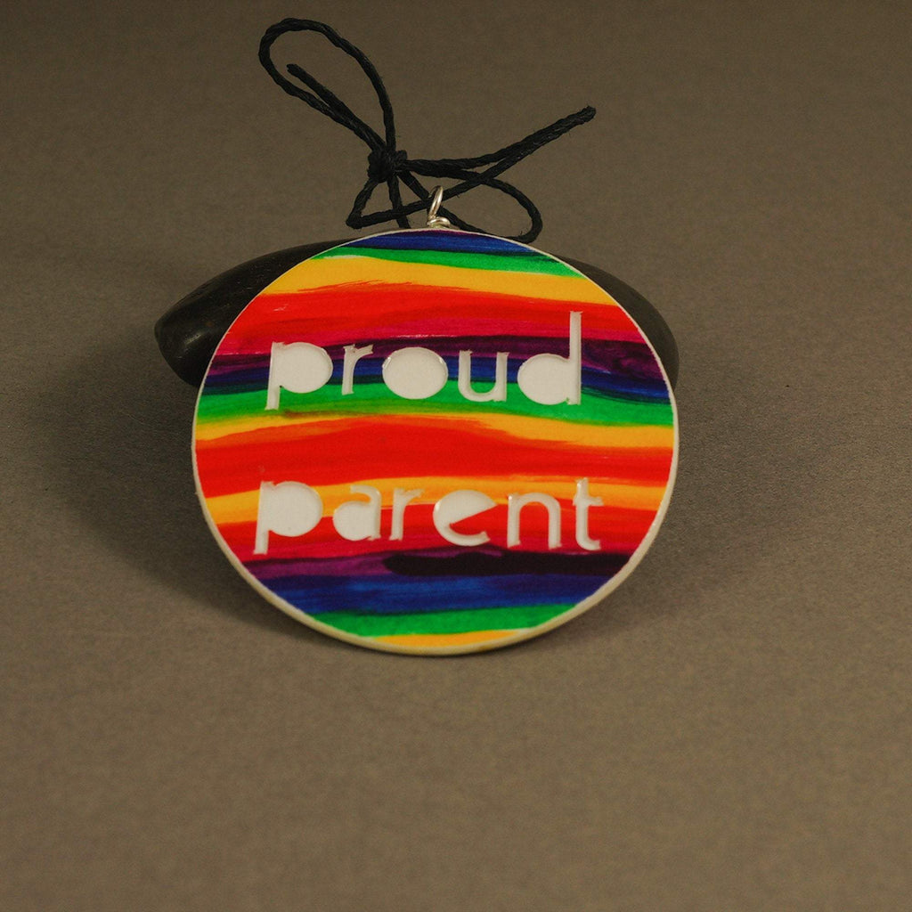 Rainbow LGBTQ "Proud Parent" Holiday Ornament, Pride Tree Decoration, Gay Pride Ornament