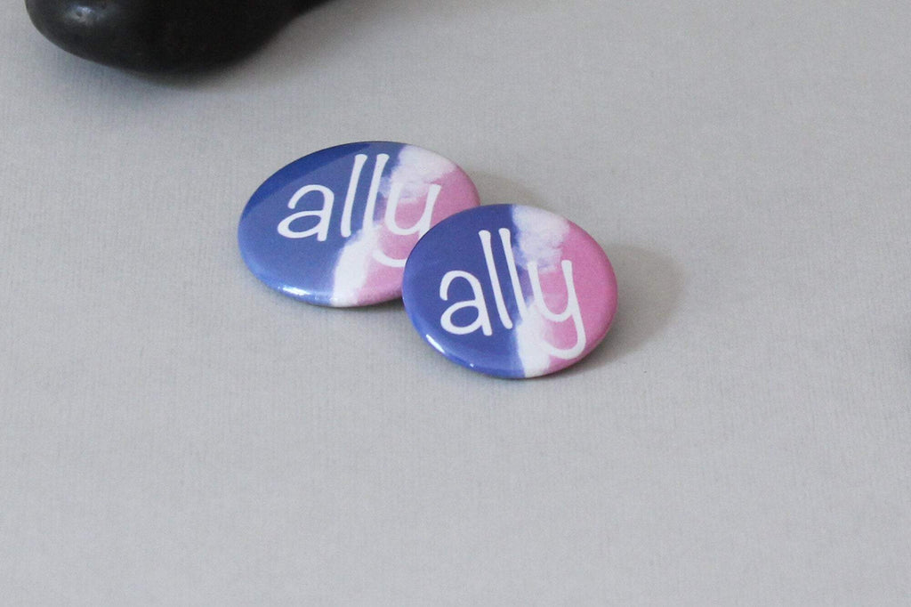 Transgender Pride Button- "Pride", "Ally", "Love Wins", Custom, or Plain,  Magnetic or Pinback closure, 1.25 or 1.5"