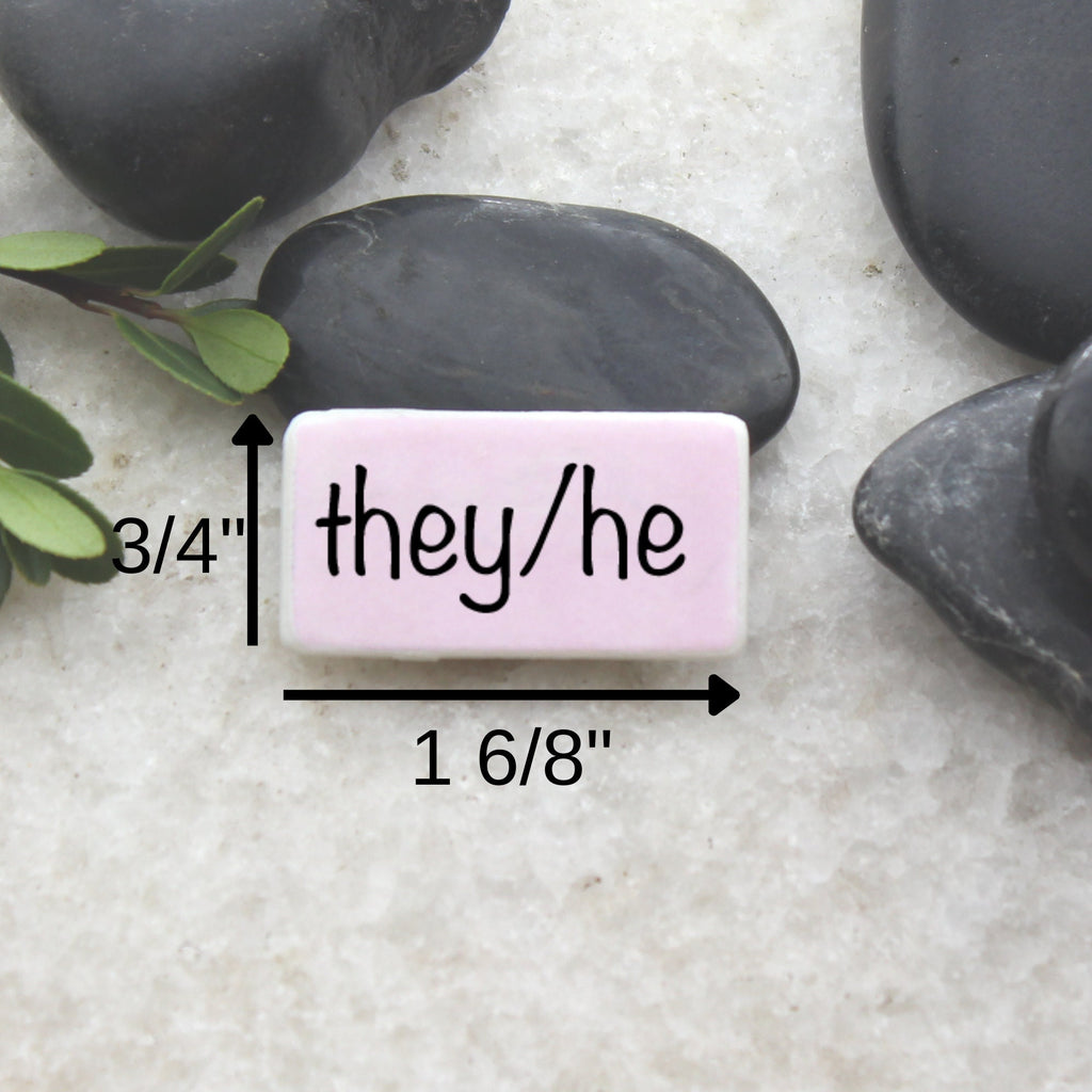 Pink Magnetic Pronoun Pin, He/Him, She/Her, They/Them, Xe/Xem, She/They, He/They, It/Its, They/She, They/He, Genderfluid, NonBinary