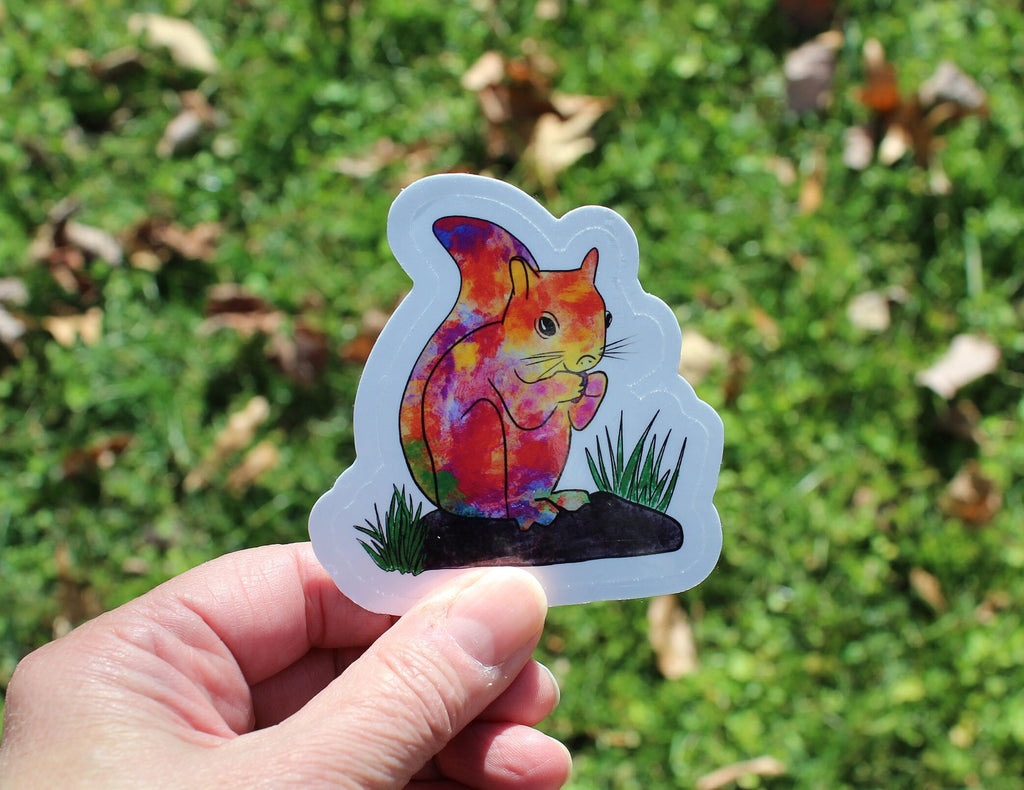 Rainbow Squirrel Stickers, LGBTQ stickers, Easy Peel, Laminated Vinyl, Original Artwork