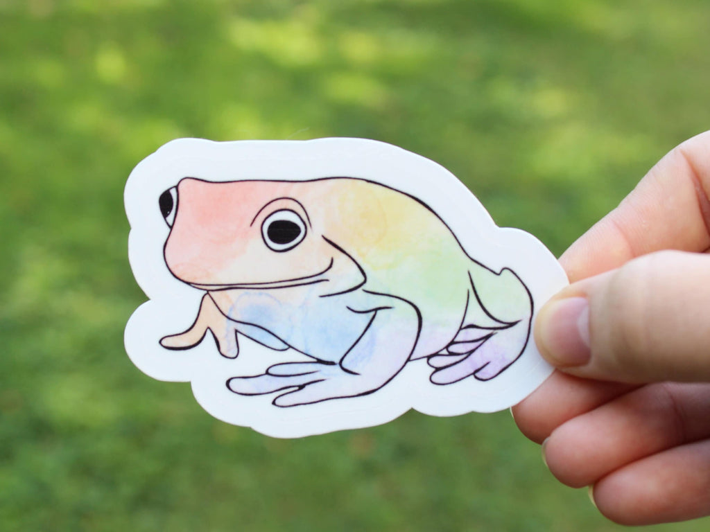 Rainbow Frog Stickers, Love is Love, Love Wins, Ally, LGBTQ stickers, Easy Peel, Laminated Vinyl