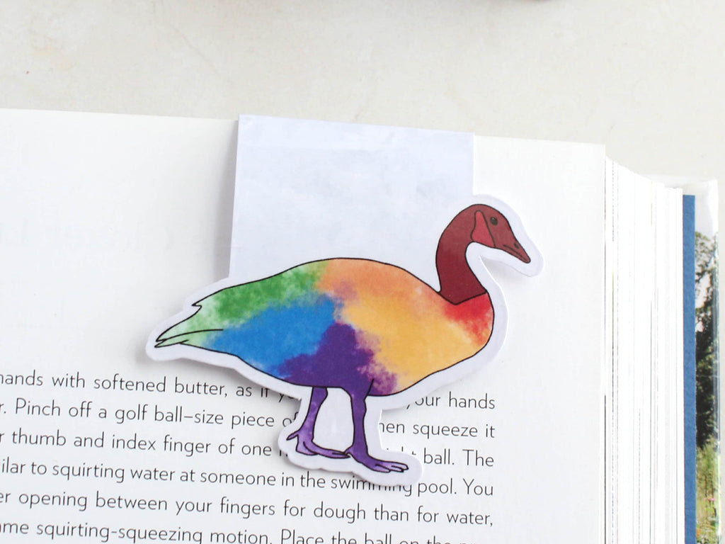 Just a Little Gay Goose Magnetic Bookmark, LGBTQ Bookmarks, Laminated, Original Artwork