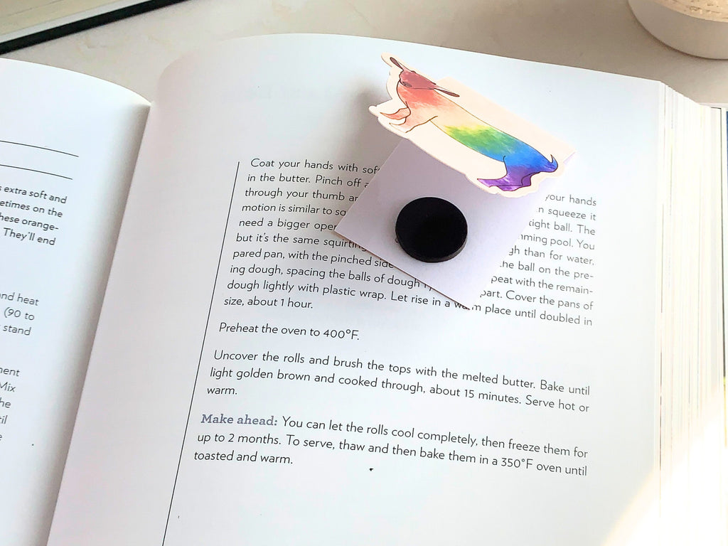 Rainbow Goat Magnetic Bookmark, LGBTQ Bookmarks, Laminated, Original Artwork